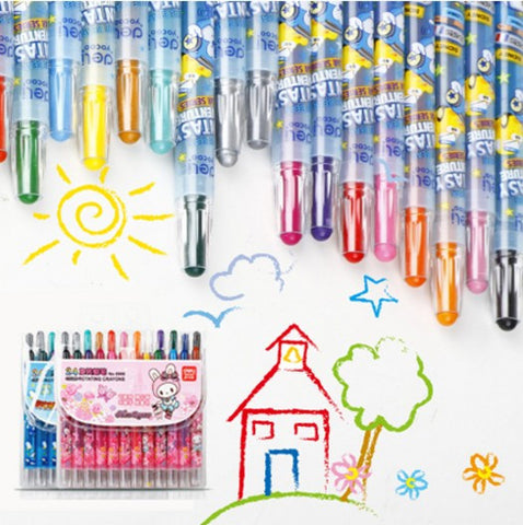 Deli 24 Colors Painting Brush Crayon