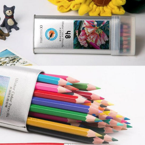 48pcs Wood Water Soluble Color Pencils