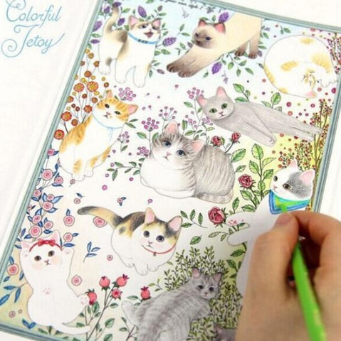 Cute Cartoon Cat Coloring Book